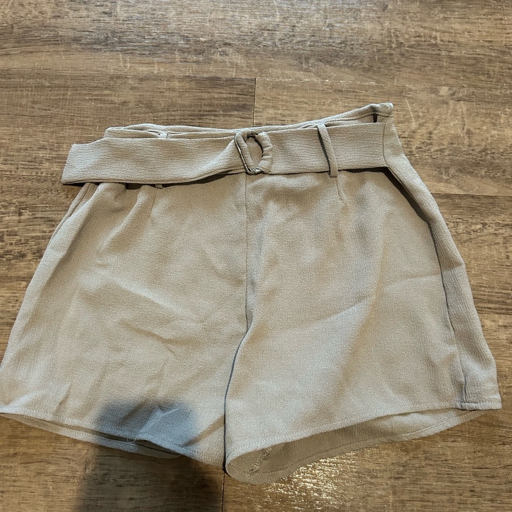 AKIRA High Waist Tan Shorts with Belt